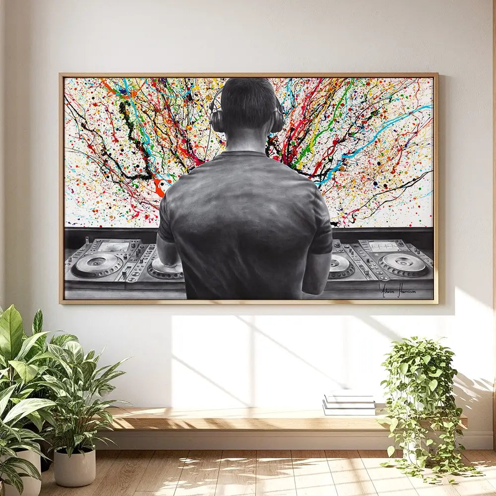 Turn It Up DJ Oversized Canvas Print Turn It Up DJ Oversized Canvas Print wall art product Art Print Shop