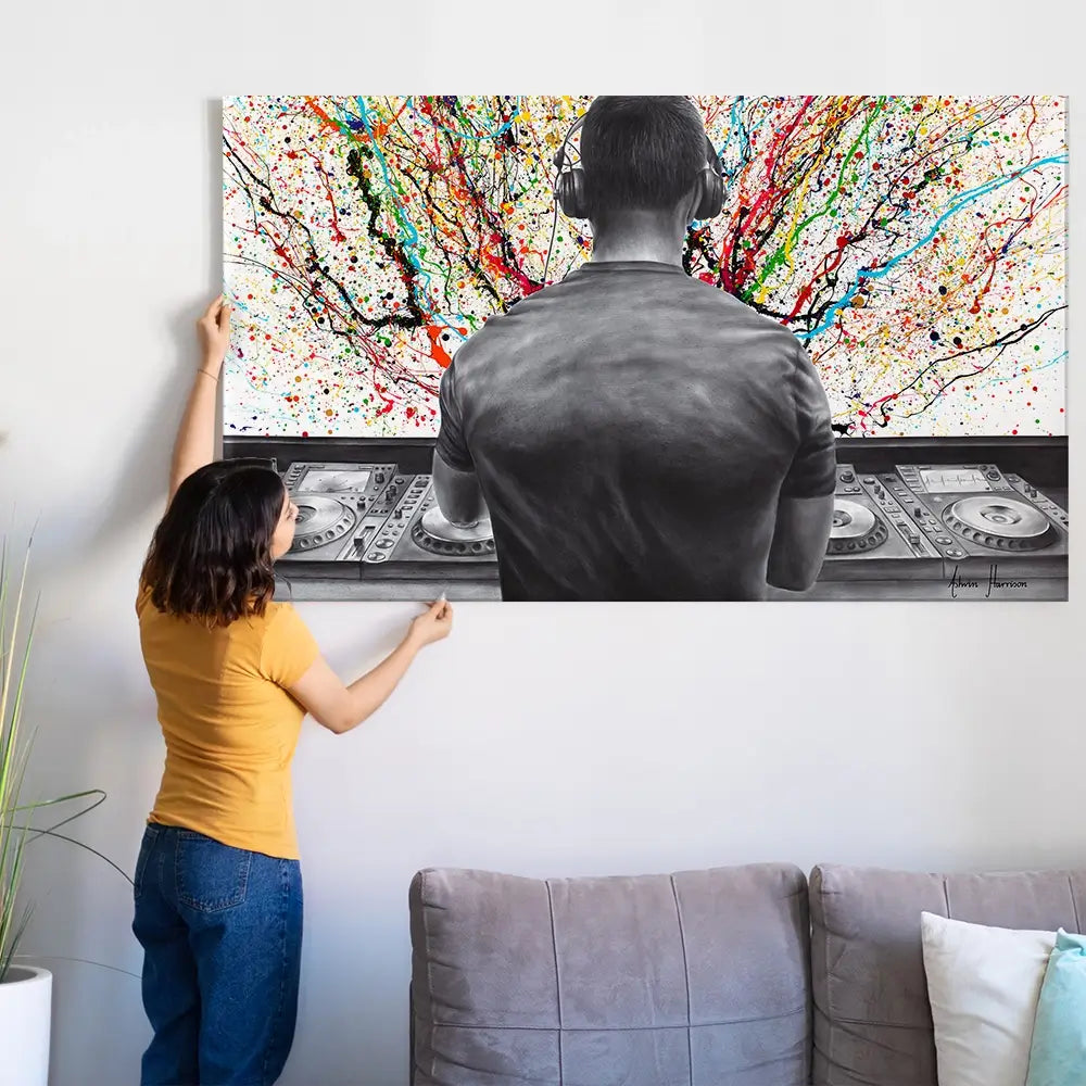 Turn It Up DJ Oversized Canvas Print Turn It Up DJ Oversized Canvas Print wall art product Art Print Shop