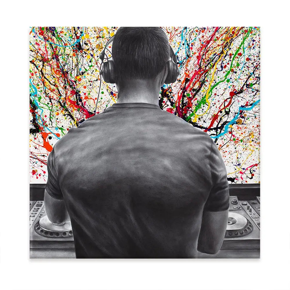 Turn It Up DJ Oversized Canvas Print Turn It Up DJ Oversized Canvas Print wall art product Art Print Shop