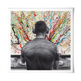 Turn It Up DJ Square Art Print Turn It Up DJ Square Art Print wall art product Ashvin Harrison