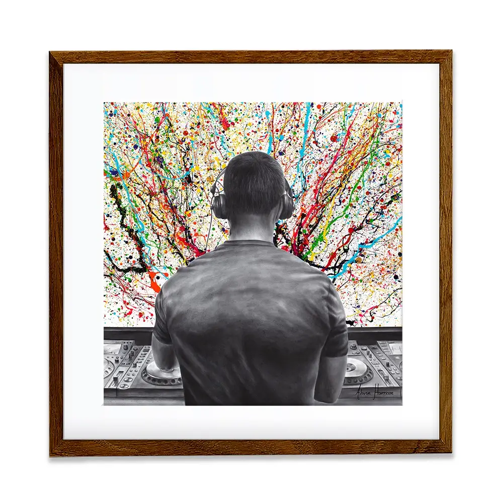 Turn It Up DJ Square Framed Art Print Turn It Up DJ Square Framed Art Print wall art product Ashvin Harrison