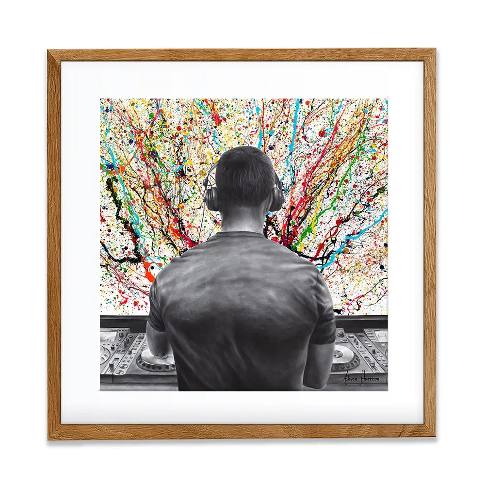 Turn It Up DJ Square Framed Art Print Turn It Up DJ Square Framed Art Print wall art product Ashvin Harrison