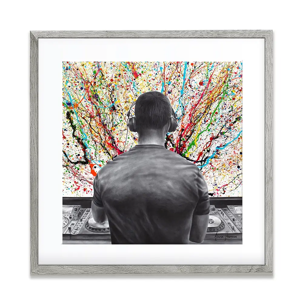 Turn It Up DJ Square Framed Art Print Turn It Up DJ Square Framed Art Print wall art product Ashvin Harrison