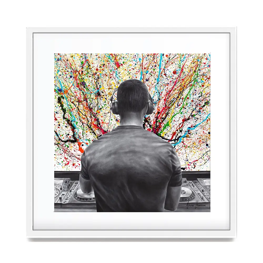 Turn It Up DJ Square Framed Art Print Turn It Up DJ Square Framed Art Print wall art product Ashvin Harrison