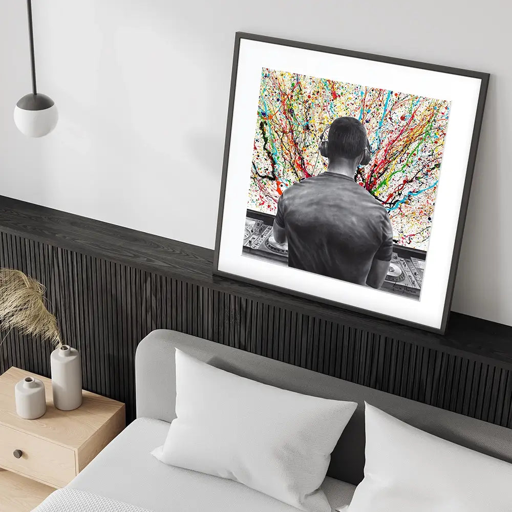 Turn It Up DJ Square Framed Art Print Turn It Up DJ Square Framed Art Print wall art product Ashvin Harrison