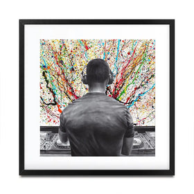 Turn It Up DJ Square Framed Art Print Turn It Up DJ Square Framed Art Print wall art product Ashvin Harrison