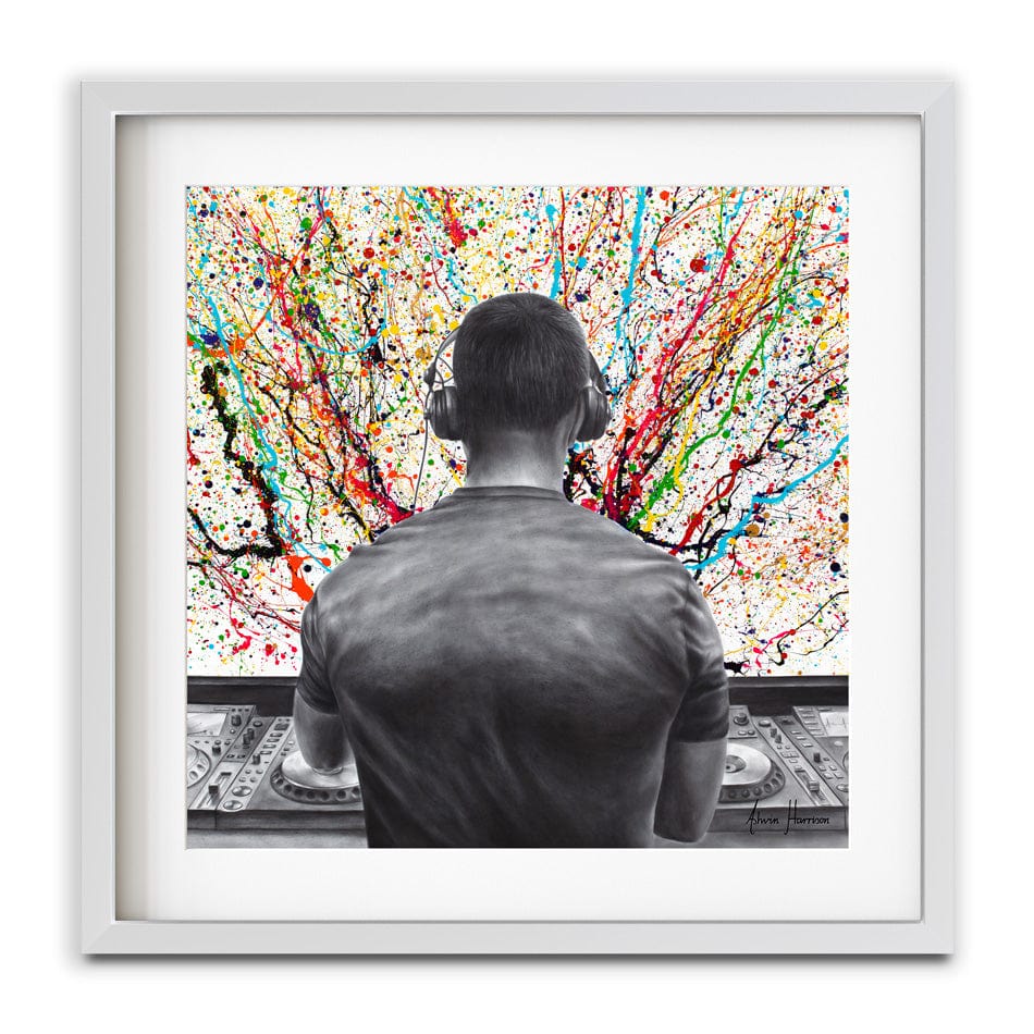 Turn It Up DJ Square Framed Art Print wall art product Ashvin Harrison