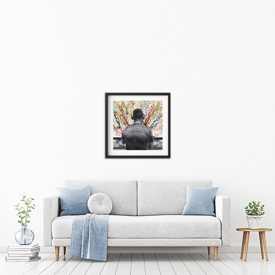 Turn It Up DJ Square Framed Art Print wall art product Ashvin Harrison