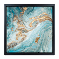 Turquoise Marble Square Canvas Print wall art product CARACOLLA / Shutterstock