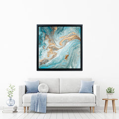 Turquoise Marble Square Canvas Print wall art product CARACOLLA / Shutterstock