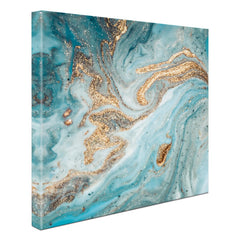 Turquoise Marble Square Canvas Print wall art product Independent