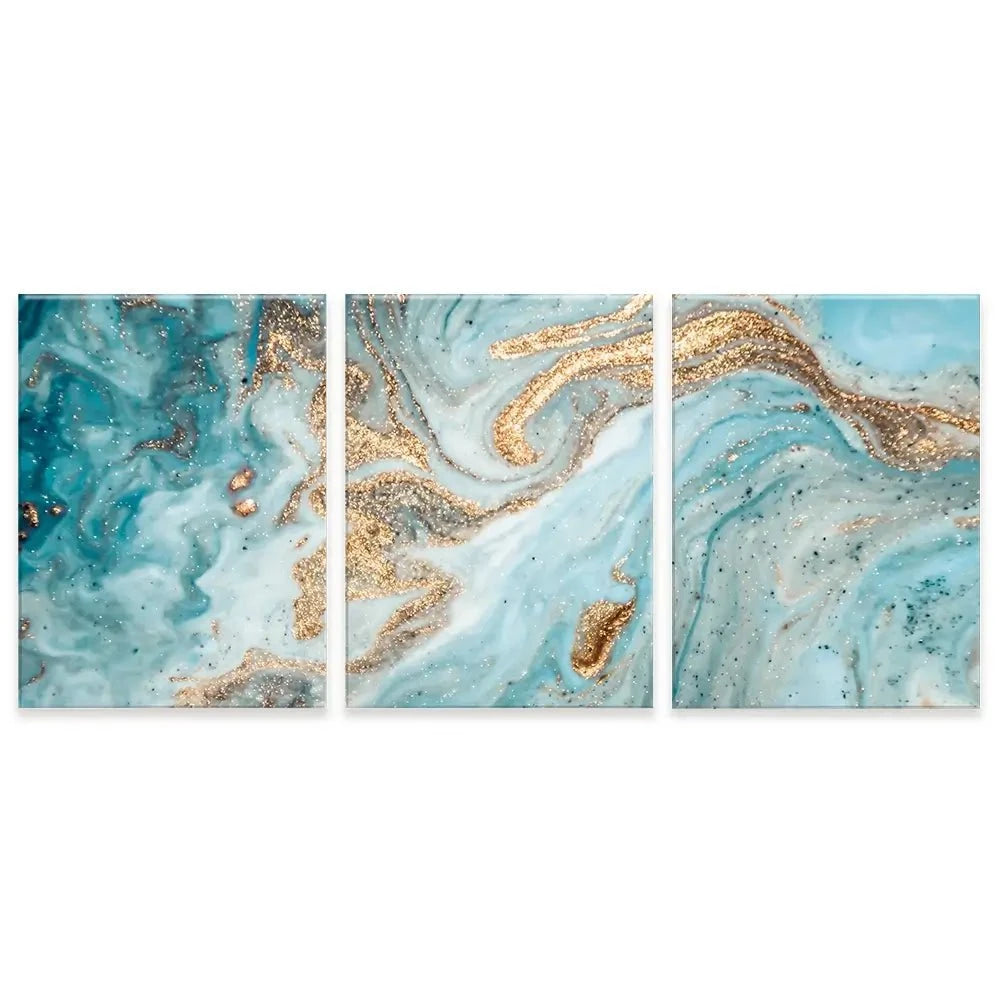 Turquoise Marble Trio Canvas Print Turquoise Marble Trio Canvas Print wall art product CARACOLLA / Shutterstock