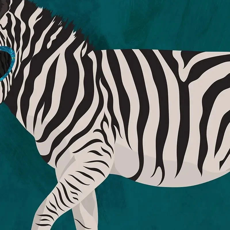 Turquoise Zebra Roller Skating Art Print Turquoise Zebra Roller Skating Art Print wall art product Sarah Manovski