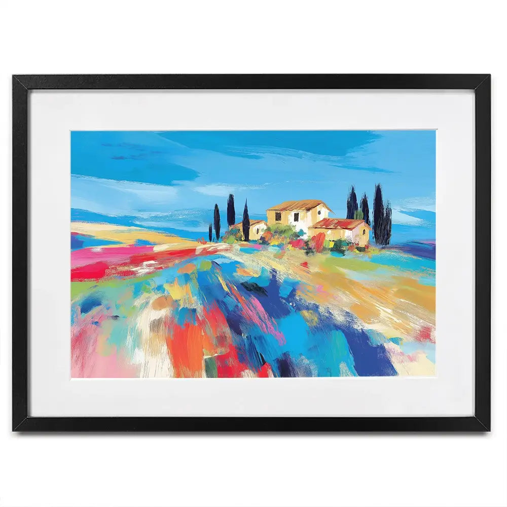 Tuscan Hilltop At Noon Framed Art Print Tuscan Hilltop At Noon Framed Art Print wall art product Chromatic Storm Studio