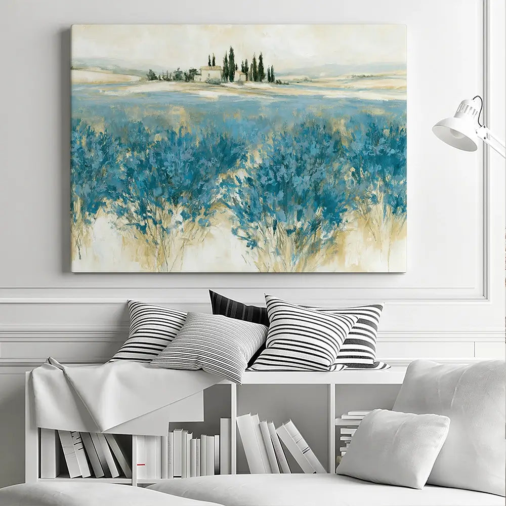 Tuscan Lavender Field Horizon Canvas Print Tuscan Lavender Field Horizon Canvas Print wall art product Chromatic Storm Studio