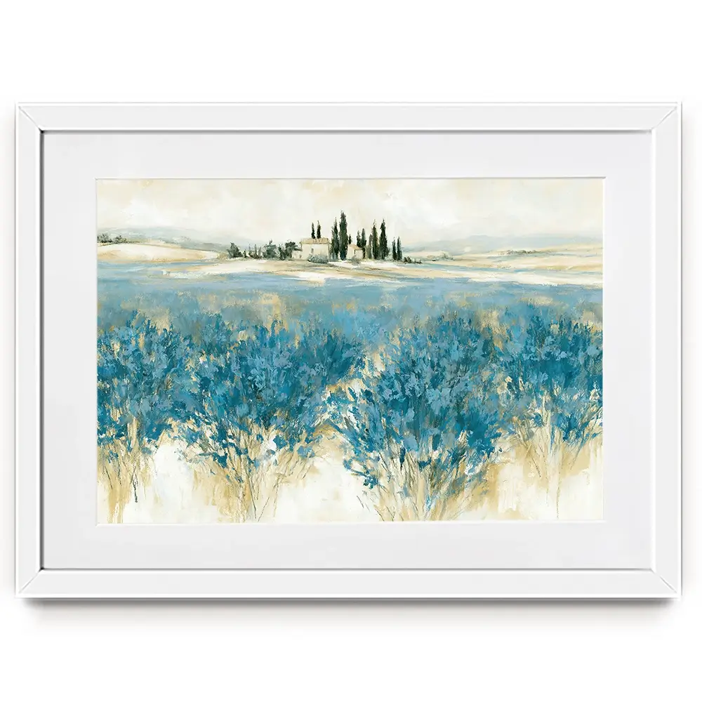 Tuscan Lavender Field Horizon Framed Art Print Tuscan Lavender Field Horizon Framed Art Print wall art product Chromatic Storm Studio