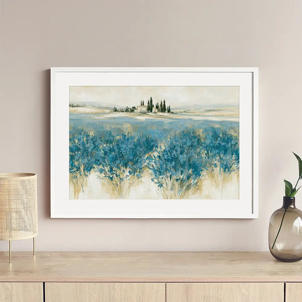 Tuscan Lavender Field Horizon Framed Art Print Tuscan Lavender Field Horizon Framed Art Print wall art product Chromatic Storm Studio