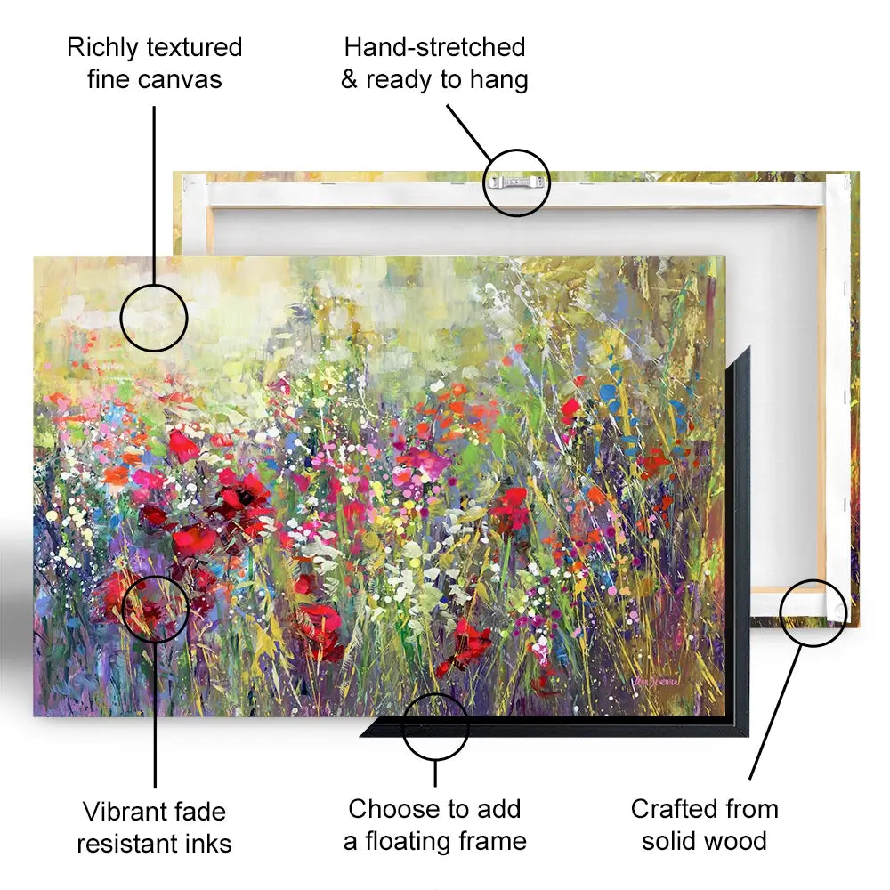Tuscan Wildflower Field Canvas Print Tuscan Wildflower Field Canvas Print wall art product Leon Devenice