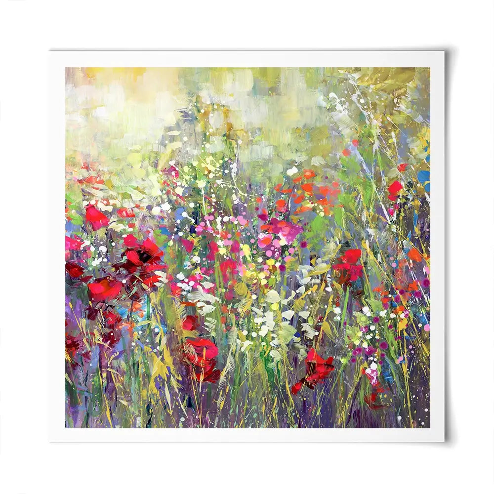 Tuscan Wildflower Field Square Art Print Tuscan Wildflower Field Square Art Print wall art product Leon Devenice
