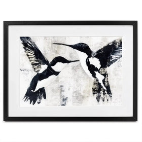 Two Birds In Flight Framed Art Print Two Birds In Flight Framed Art Print wall art product Chromatic Storm Studio
