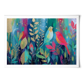 Two Birds In The Garden Art Print Two Birds In The Garden Art Print wall art product Chromatic Storm Studio