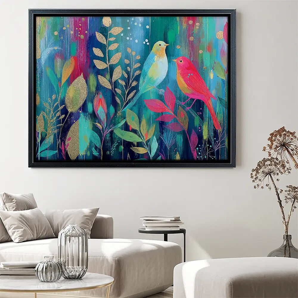 Two Birds In The Garden Canvas Print Two Birds In The Garden Canvas Print wall art product Chromatic Storm Studio