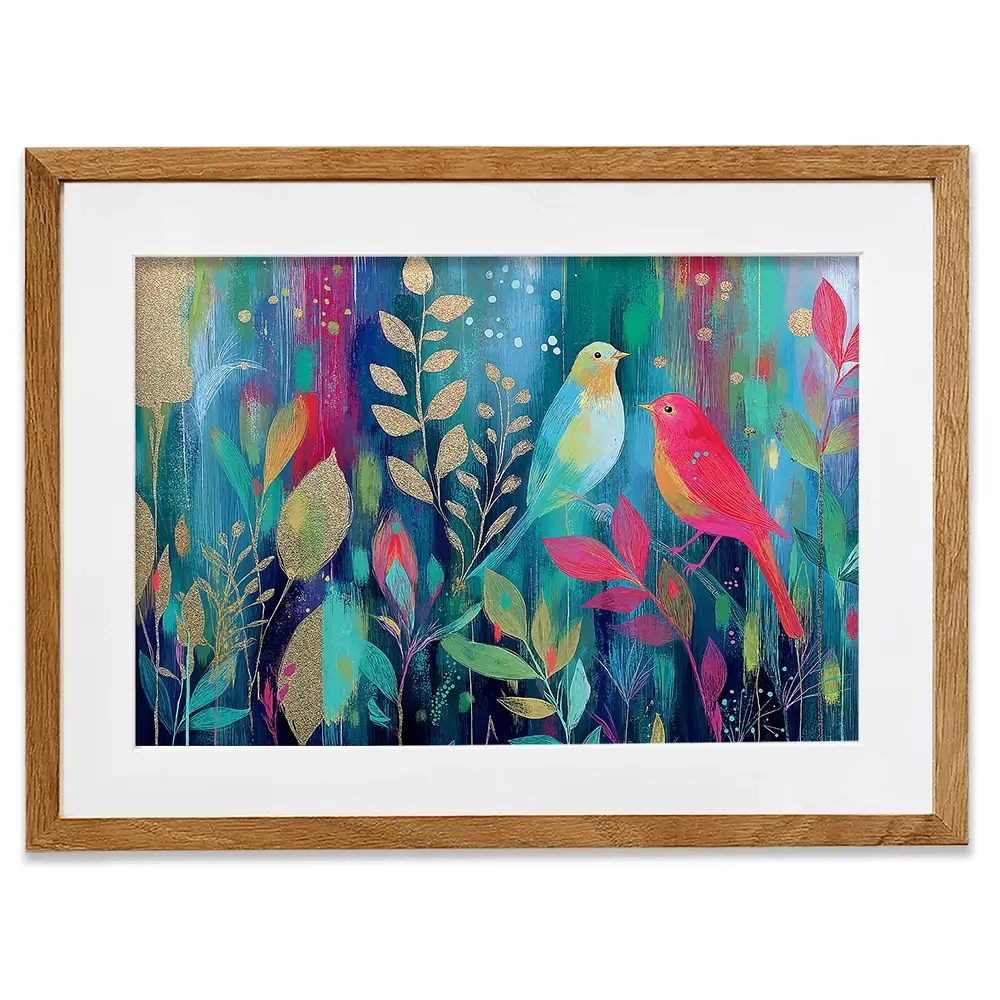 Two Birds In The Garden Framed Art Print Two Birds In The Garden Framed Art Print wall art product Chromatic Storm Studio
