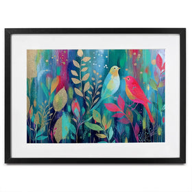 Two Birds In The Garden Framed Art Print Two Birds In The Garden Framed Art Print wall art product Chromatic Storm Studio