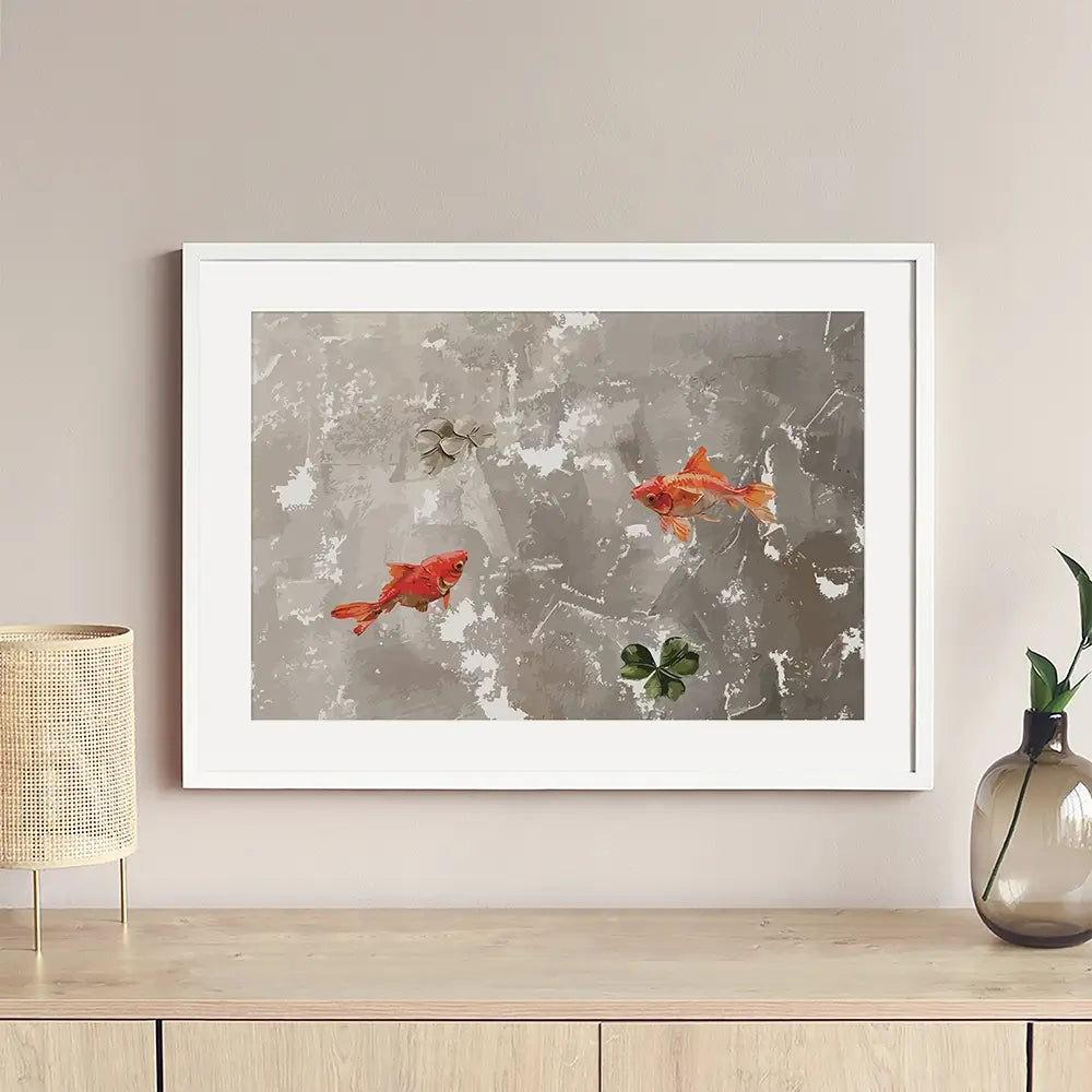 Two Fish Framed Art Print Two Fish Framed Art Print wall art product Art Print Shop