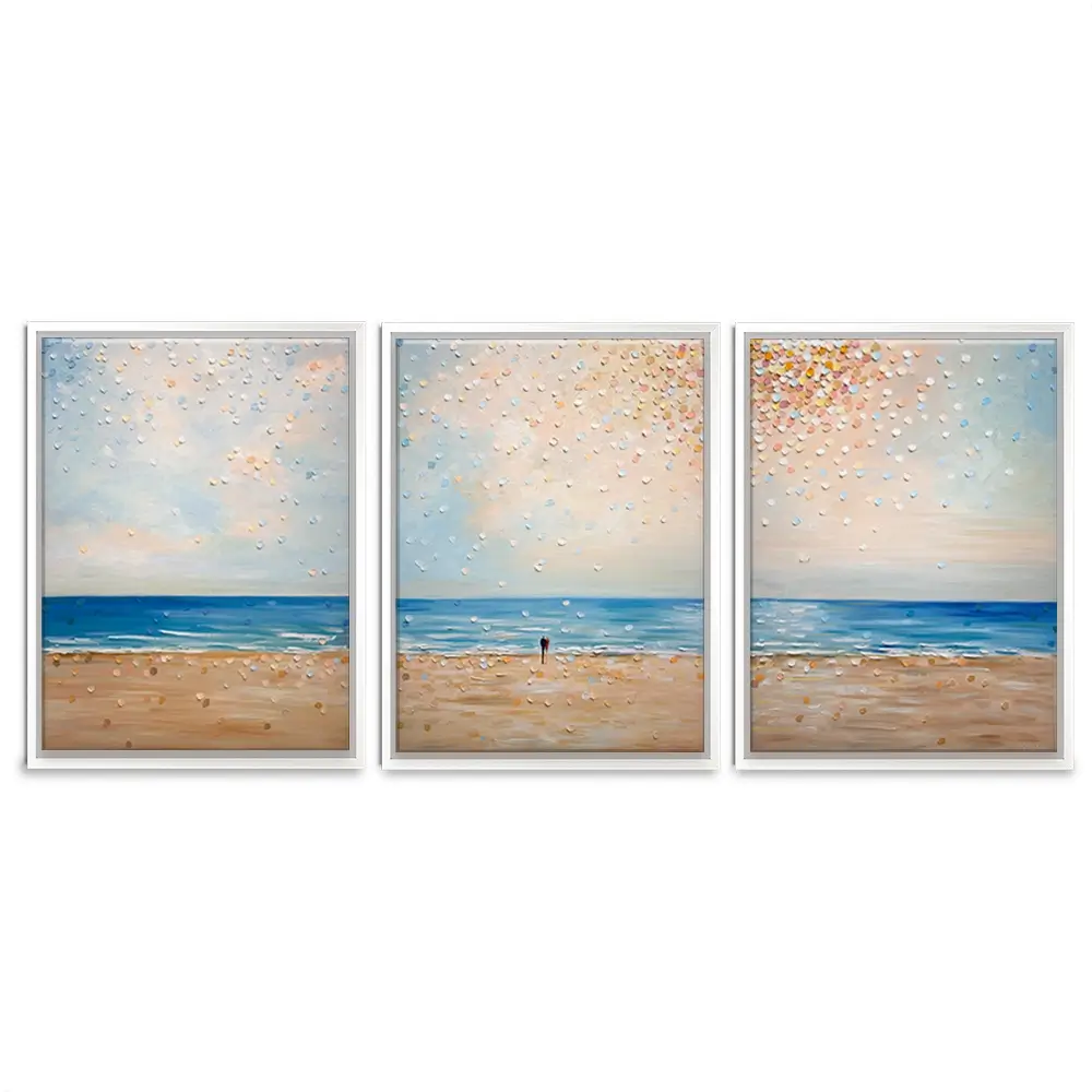 Two Hearts One Horizon Trio Canvas Print Two Hearts One Horizon Trio Canvas Print wall art product Ekaterina Ermilkina