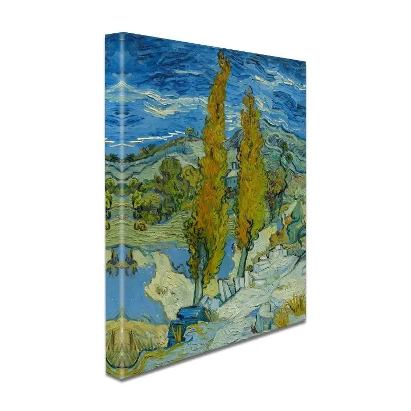 Two Poplars In The Alpilles Near Saint-Remy Canvas Print Two Poplars In The Alpilles Near Saint-Remy Canvas Print wall art product Vincent Van Gogh