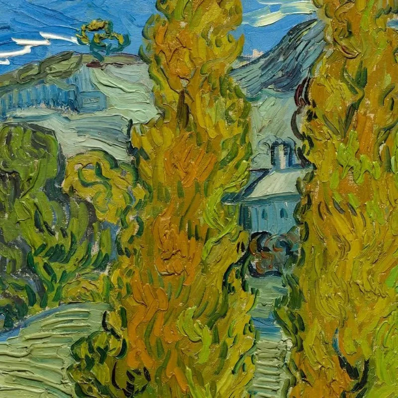 Two Poplars In The Alpilles Near Saint-Remy Canvas Print Two Poplars In The Alpilles Near Saint-Remy Canvas Print wall art product Vincent Van Gogh