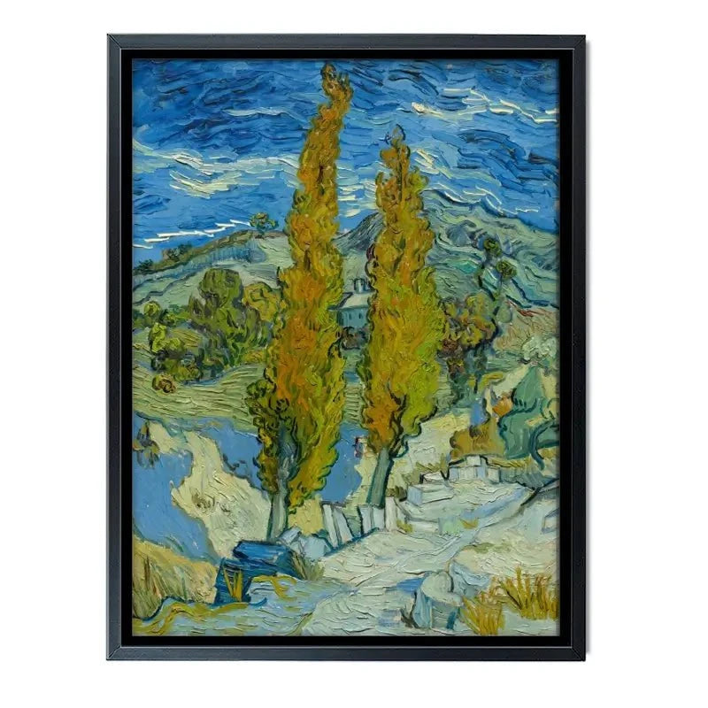 Two Poplars In The Alpilles Near Saint-Remy Canvas Print Two Poplars In The Alpilles Near Saint-Remy Canvas Print wall art product Vincent Van Gogh