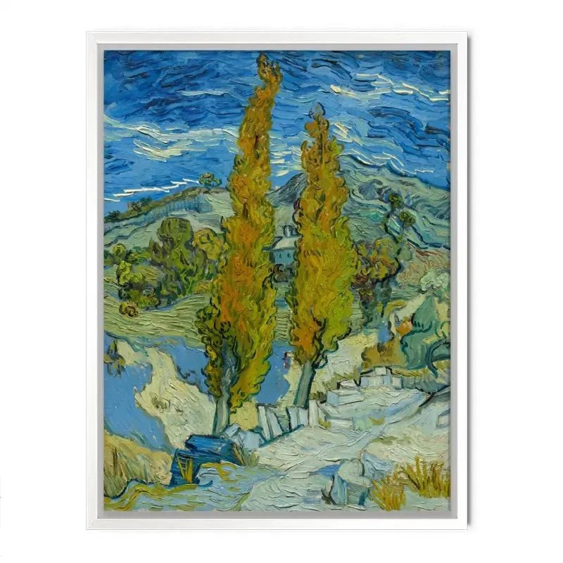 Two Poplars In The Alpilles Near Saint-Remy Canvas Print Two Poplars In The Alpilles Near Saint-Remy Canvas Print wall art product Vincent Van Gogh