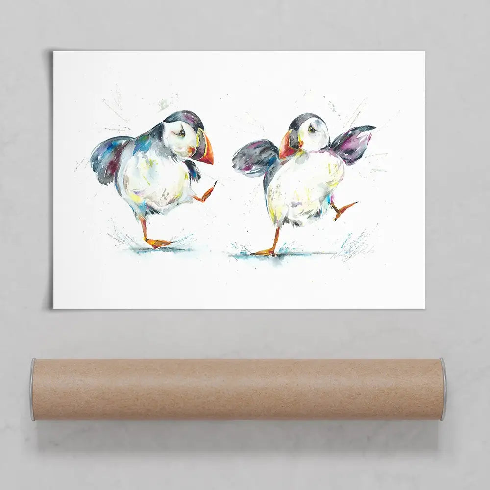 Two Puffins Art Print Two Puffins Art Print wall art product Nicola Jane Rowles