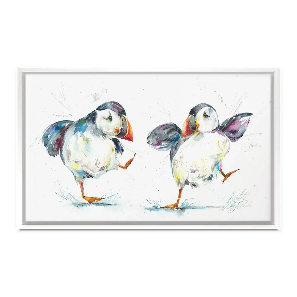 Two Puffins Canvas Print Two Puffins Canvas Print wall art product Nicola Jane Rowles