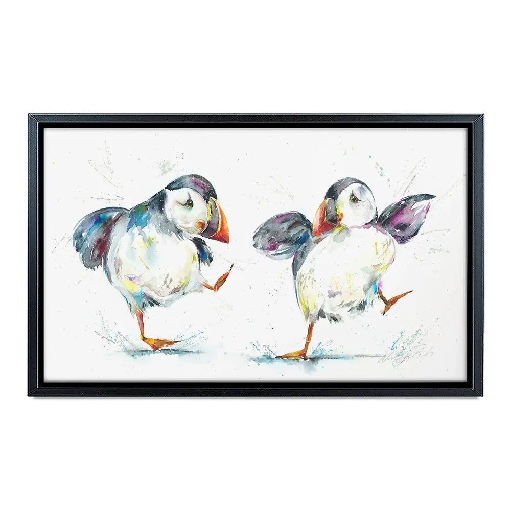 Two Puffins Canvas Print Two Puffins Canvas Print wall art product Nicola Jane Rowles