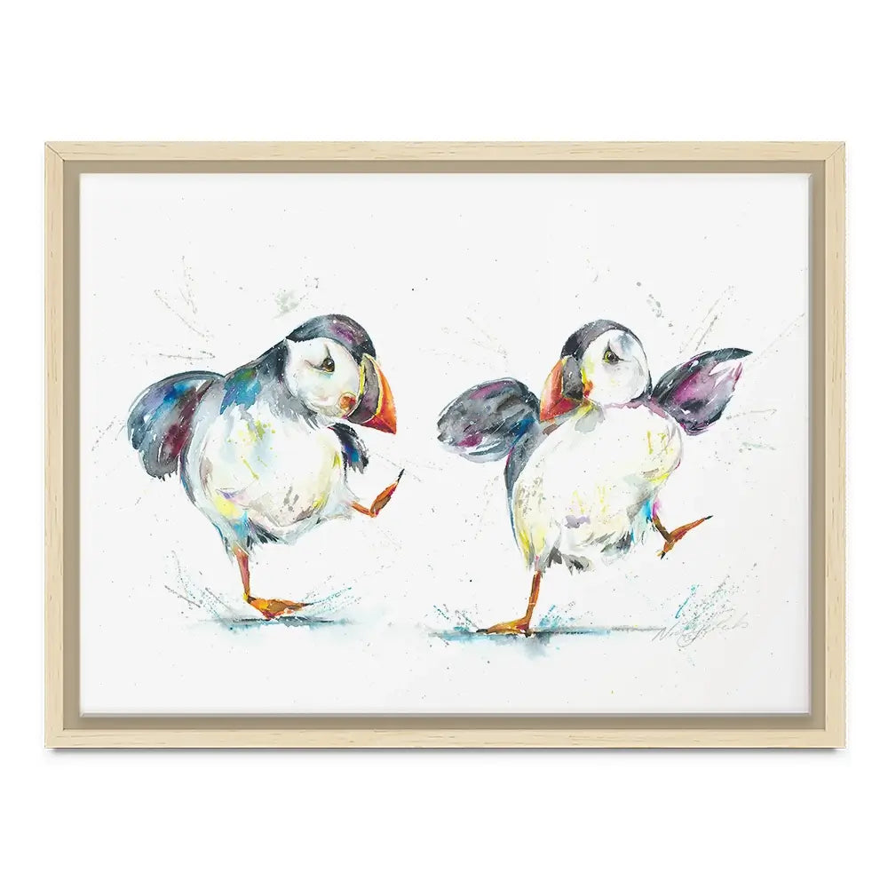 Two Puffins Canvas Print Two Puffins Canvas Print wall art product Nicola Jane Rowles