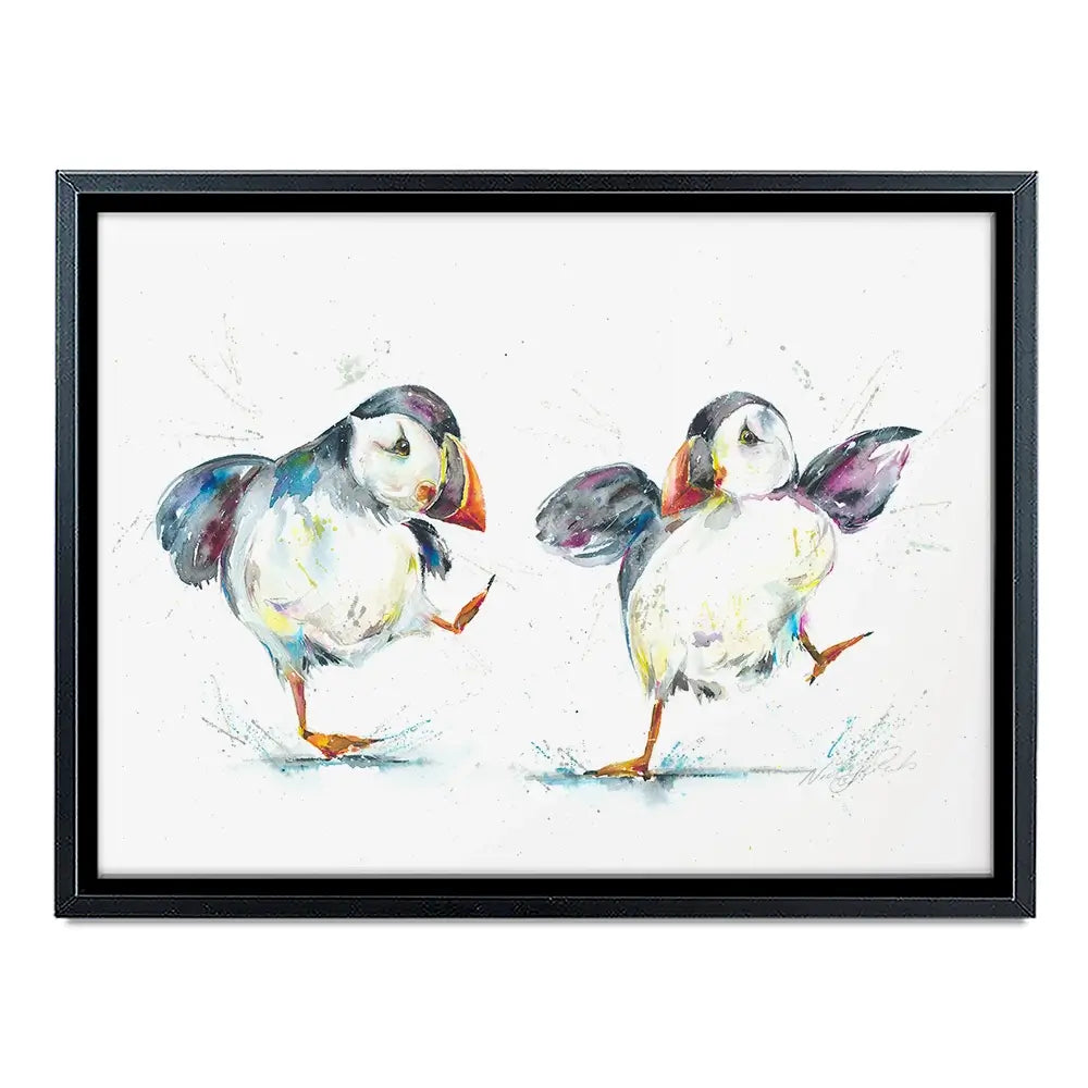 Two Puffins Canvas Print Two Puffins Canvas Print wall art product Nicola Jane Rowles