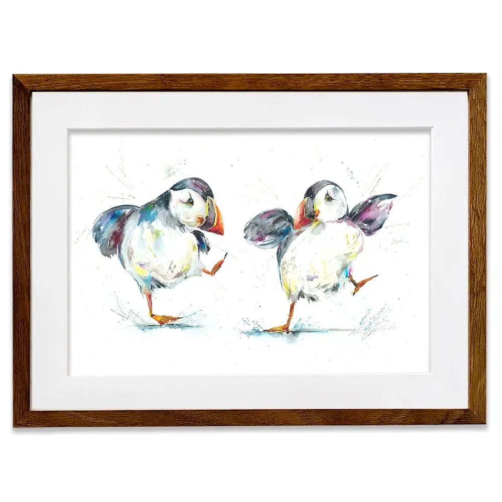Two Puffins Framed Art Print Two Puffins Framed Art Print wall art product Nicola Jane Rowles
