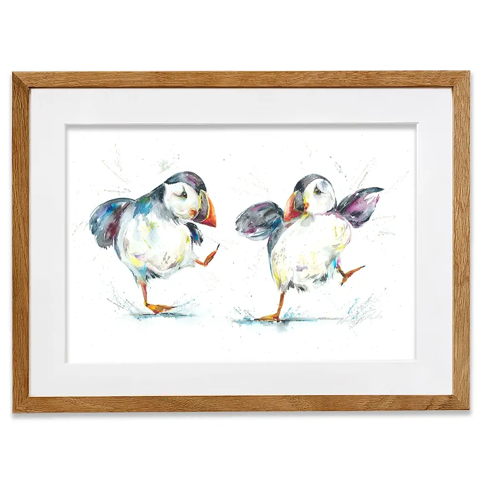 Two Puffins Framed Art Print Two Puffins Framed Art Print wall art product Nicola Jane Rowles