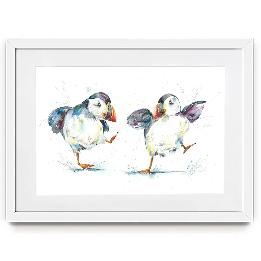 Two Puffins Framed Art Print Two Puffins Framed Art Print wall art product Nicola Jane Rowles