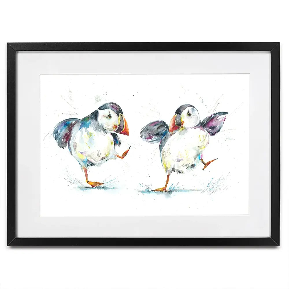 Two Puffins Framed Art Print Two Puffins Framed Art Print wall art product Nicola Jane Rowles