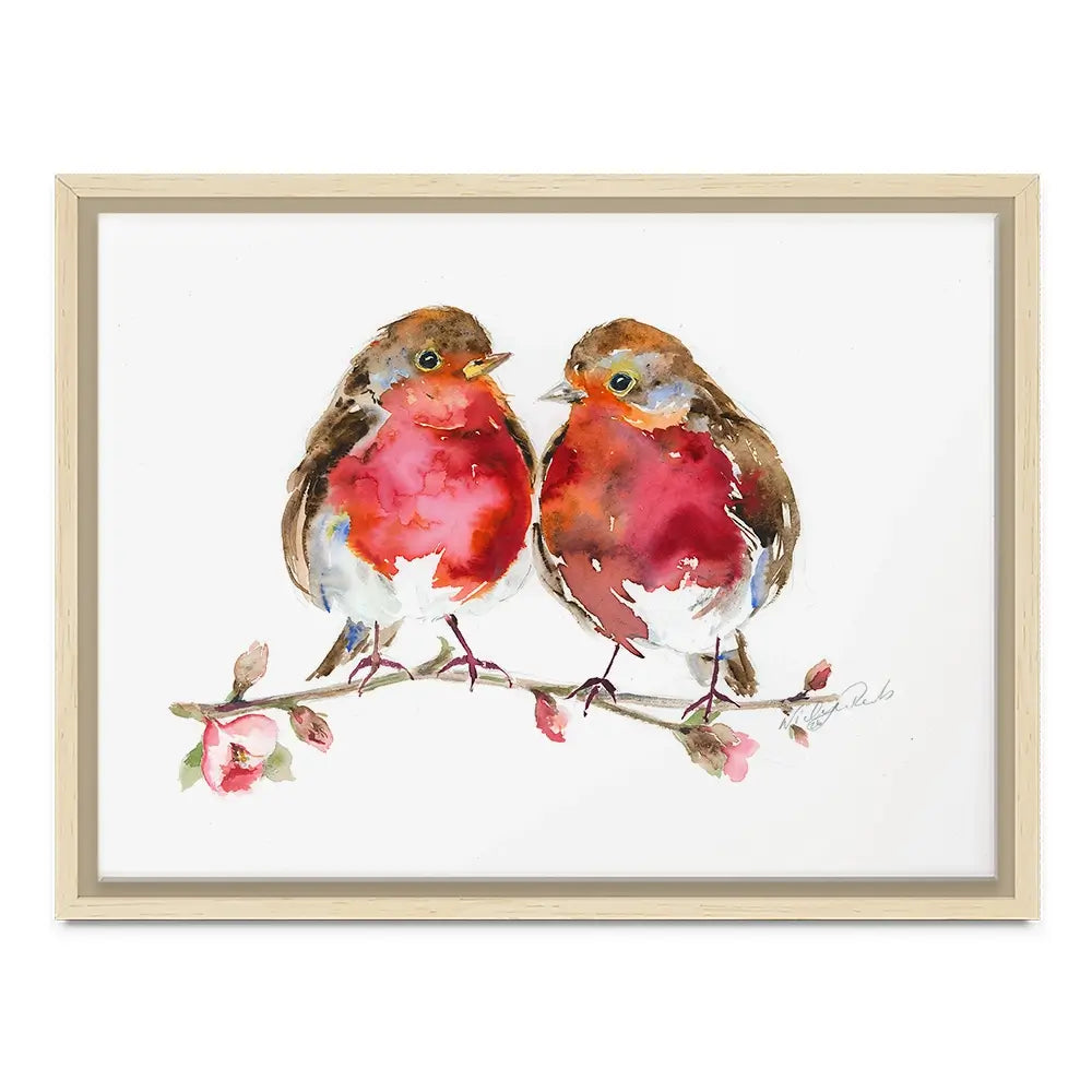 Two Robins Canvas Print Two Robins Canvas Print wall art product Nicola Jane Rowles