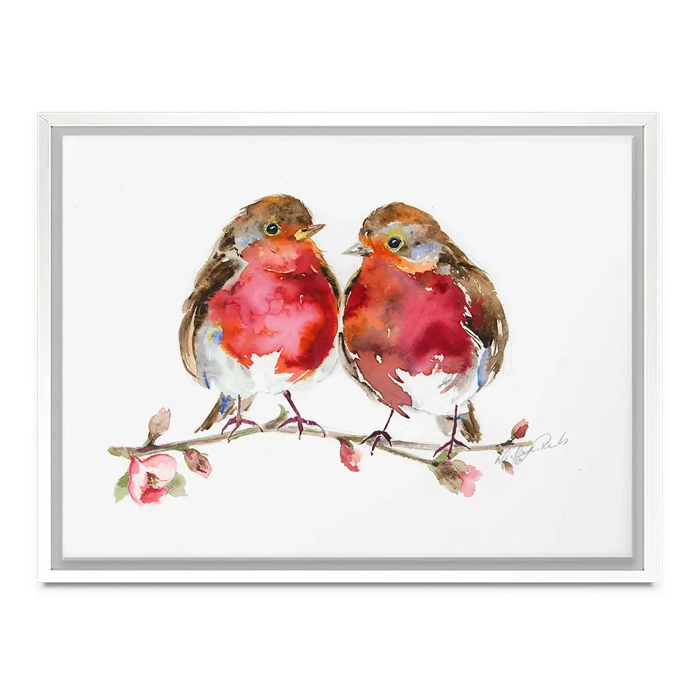 Two Robins Canvas Print Two Robins Canvas Print wall art product Nicola Jane Rowles