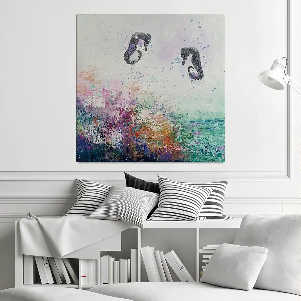 Two Seahorses Canvas Print Two Seahorses Canvas Print wall art product Laure Bury