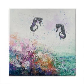 Two Seahorses Canvas Print Two Seahorses Canvas Print wall art product Laure Bury