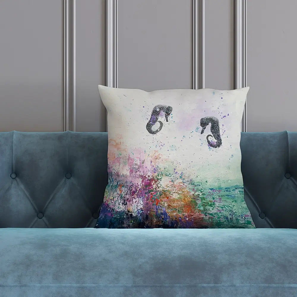 Two Seahorses Cushion Two Seahorses Cushion wall art product Laure Bury