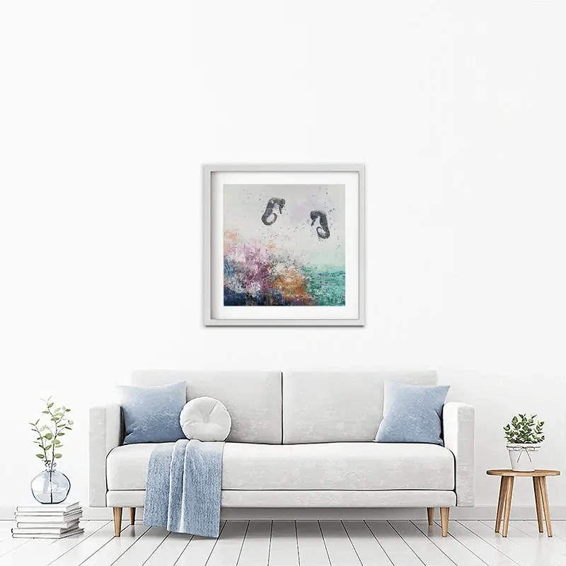 Two Seahorses Framed Art Print Two Seahorses Framed Art Print wall art product Laure Bury