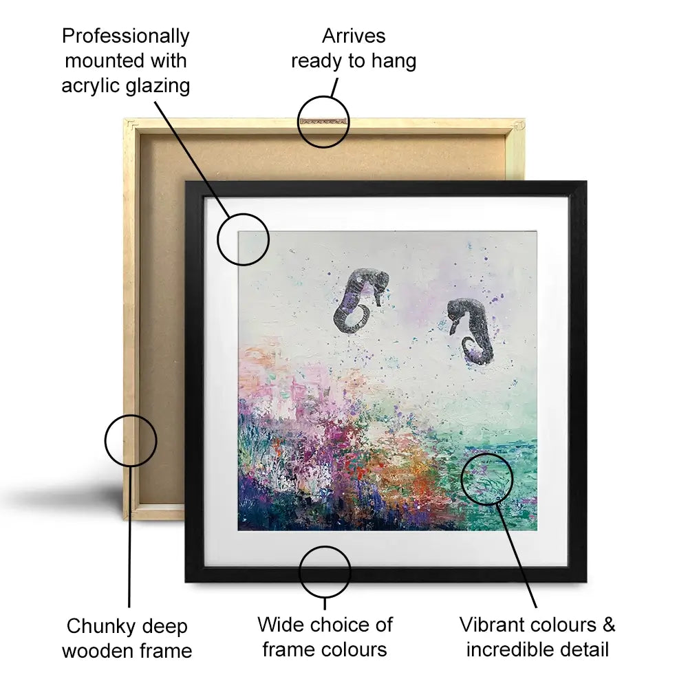 Two Seahorses Framed Art Print Two Seahorses Framed Art Print wall art product Laure Bury